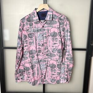 NWOT Lords of Harlech Lightweight Pink Long Sleeve Button Down Shirt Size Small